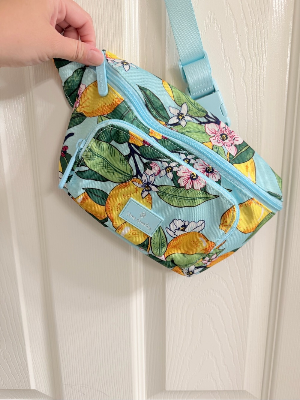 Vera Bradley Aqua Lemon Floral Crossbody Bag